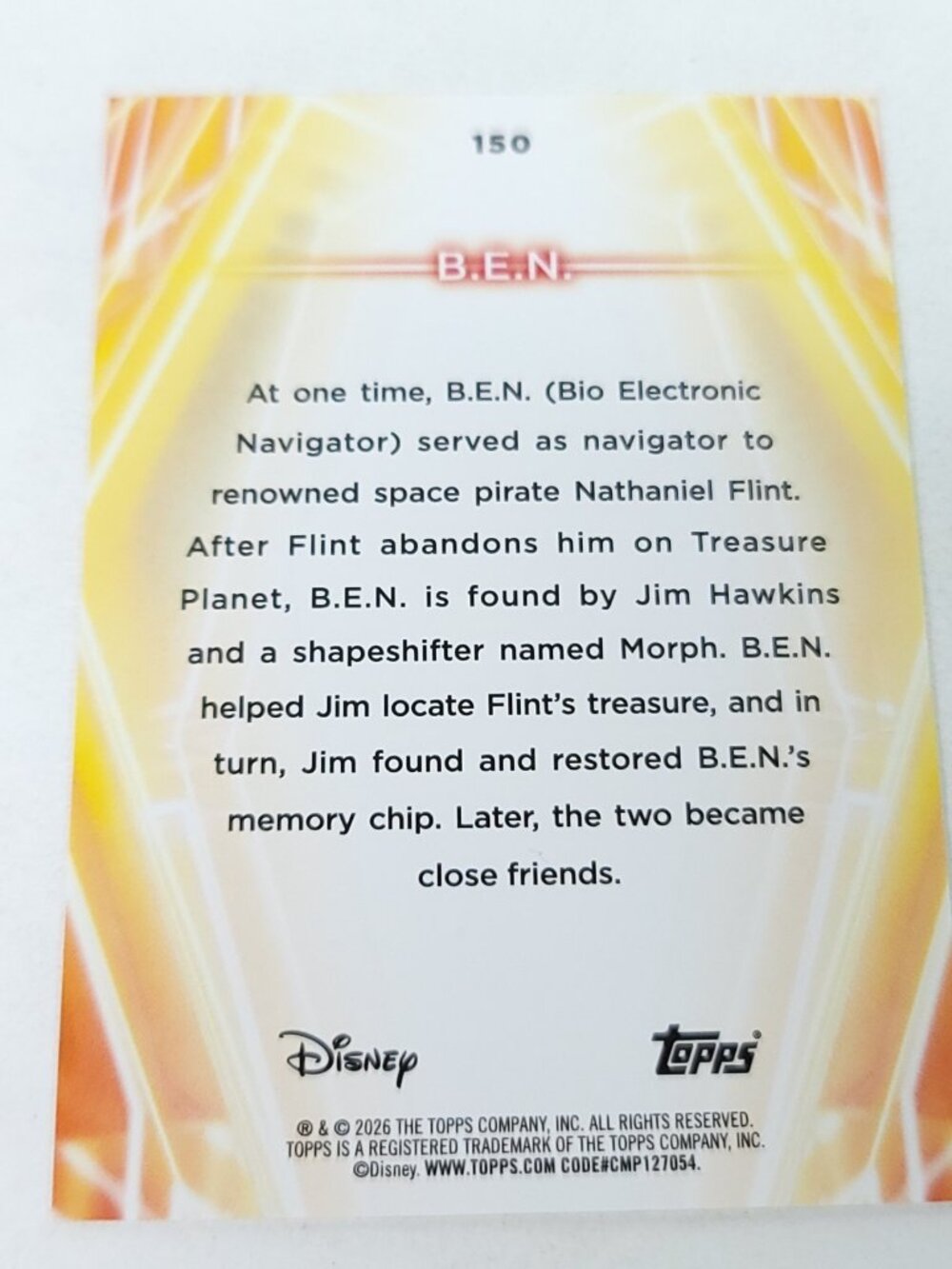 B.E.N. Topps 2026 Disney Neon Holo Parallel Refractor Limited 198/199 BEN - Picture 4 of 4